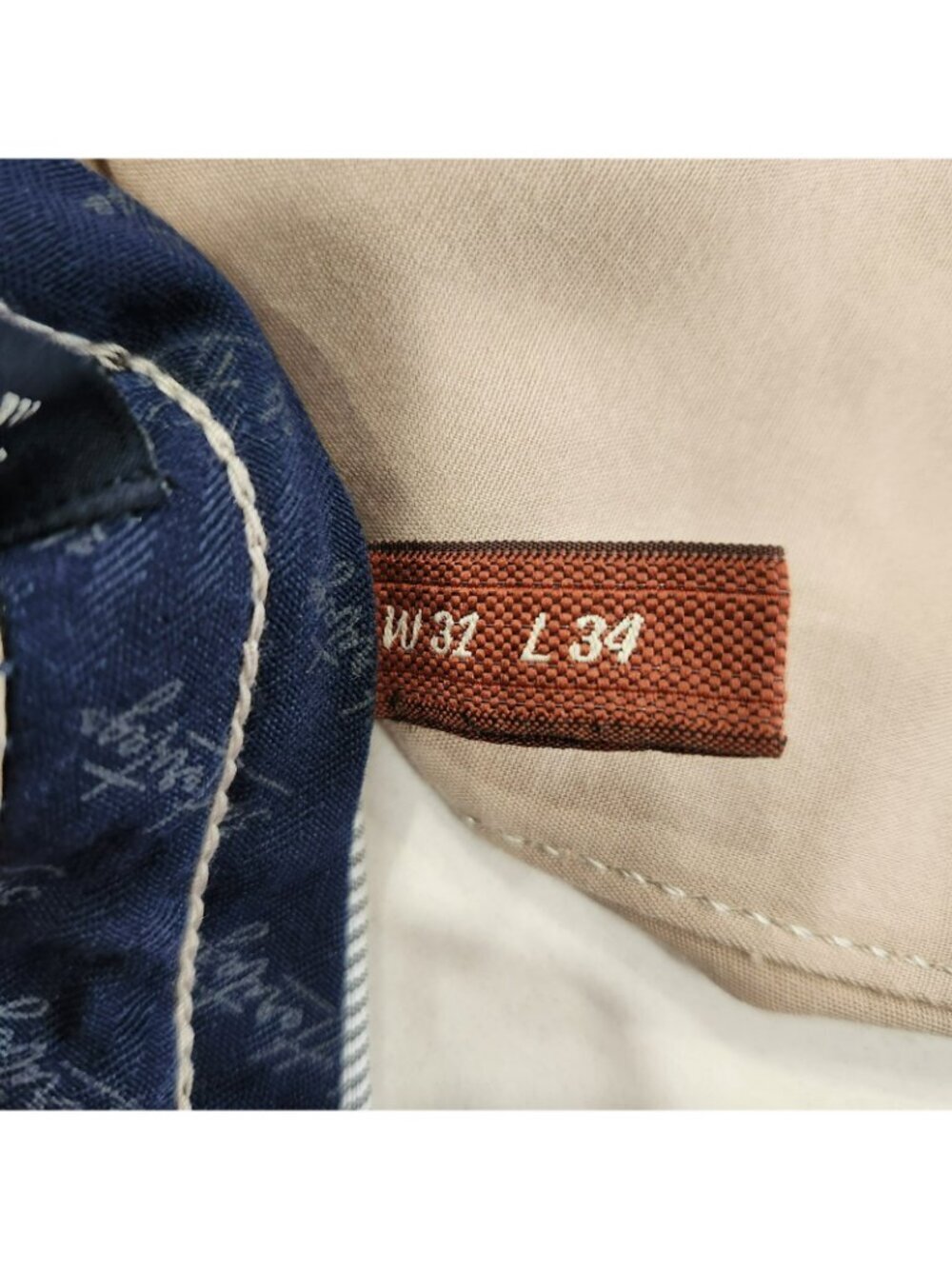 VTG 34 Heritage Verona Mid Rise Slim Leg Pants Mens Tag 31x34 Fits 32x27 Beige - Picture 8 of 14